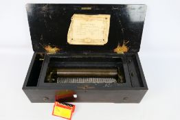 A 19th Century Swiss music cylinder box