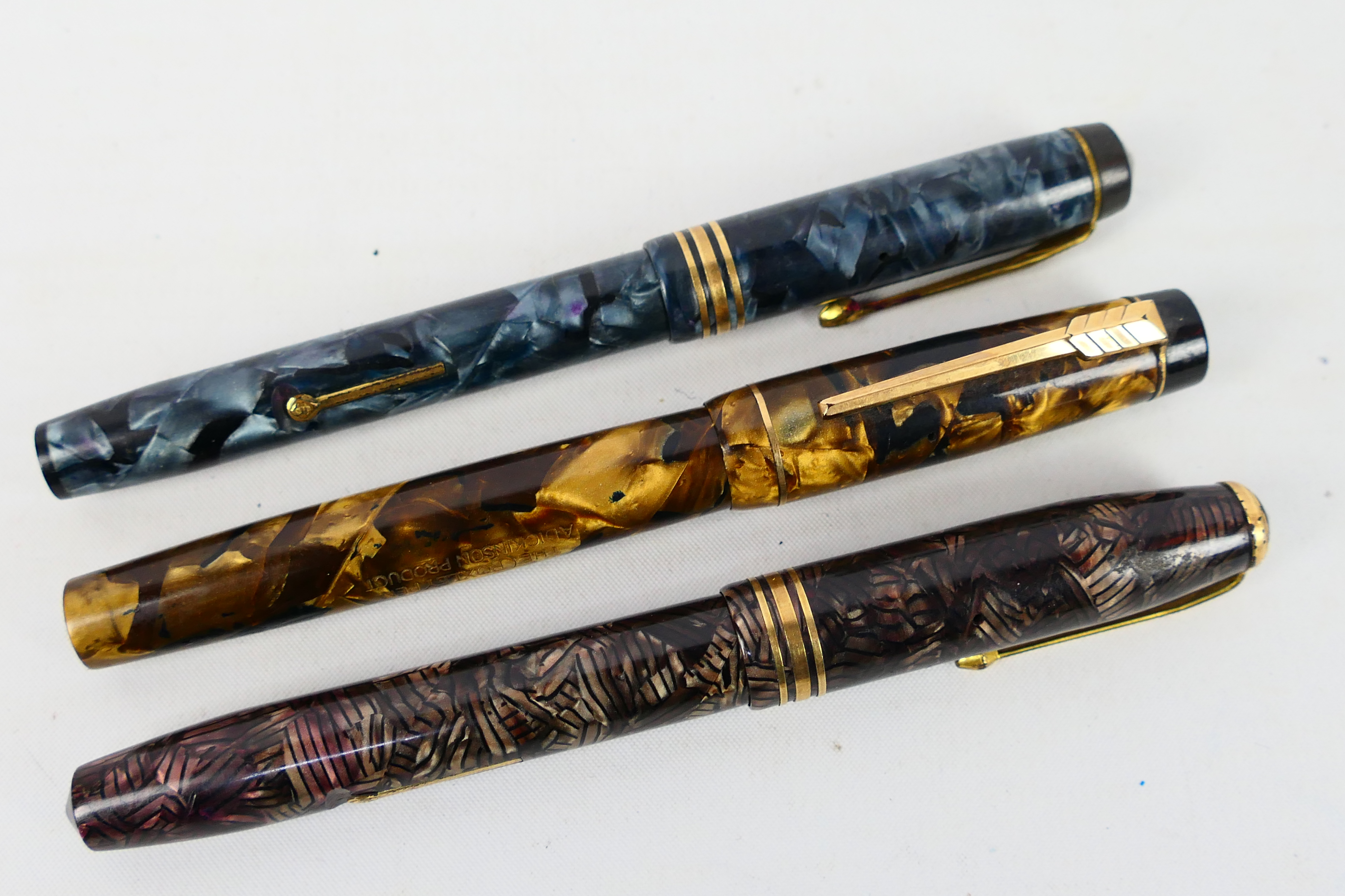 Three vintage fountain pens comprising a - Image 7 of 7