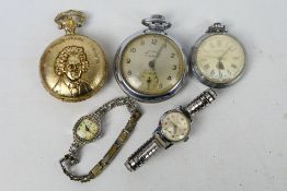 A collection or wrist watches and pocket