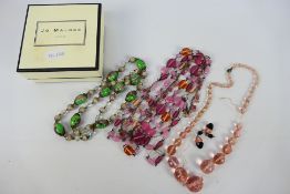 Three decorative costume jewellery neckl