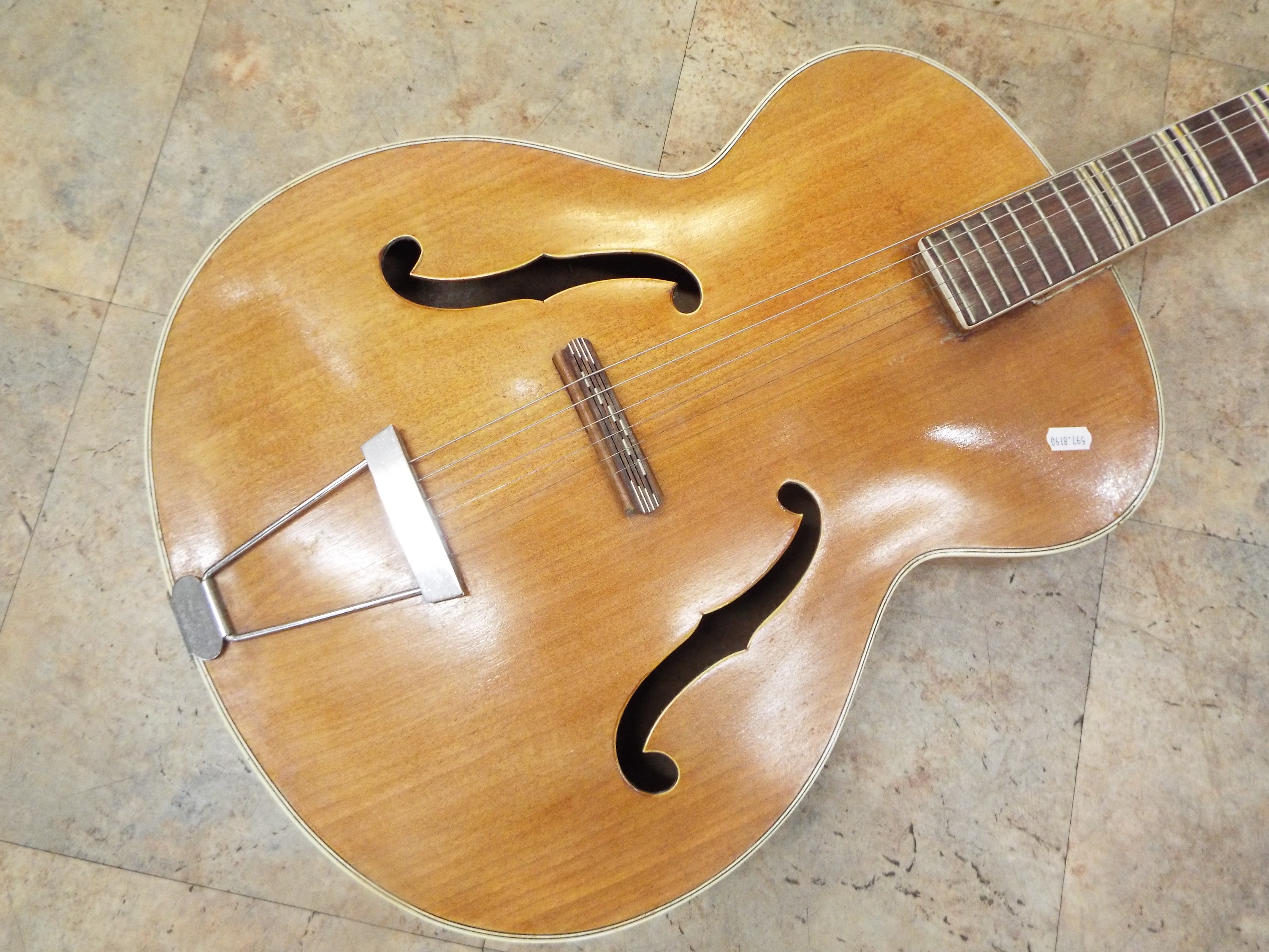 A vintage Hofner archtop Guitar, circa 1960s, with bound F holes, - Image 2 of 16
