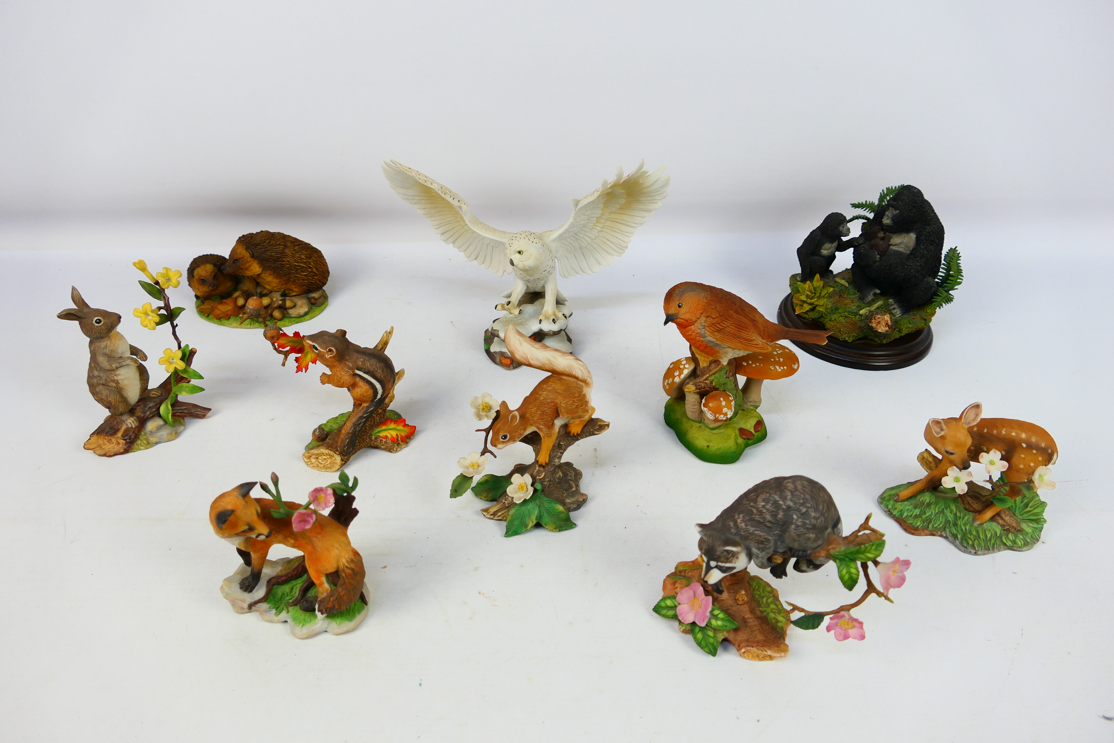 A collection of ceramic and other animal studies to include Brooks & Bentley, Wade,