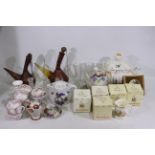 A mixed lot of ceramics and glassware to include boxed Royal Doulton Bunnykins items. [2].