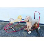 Pedigree - Kelo - A vintage Pedigree push along dog and a rocking horse.