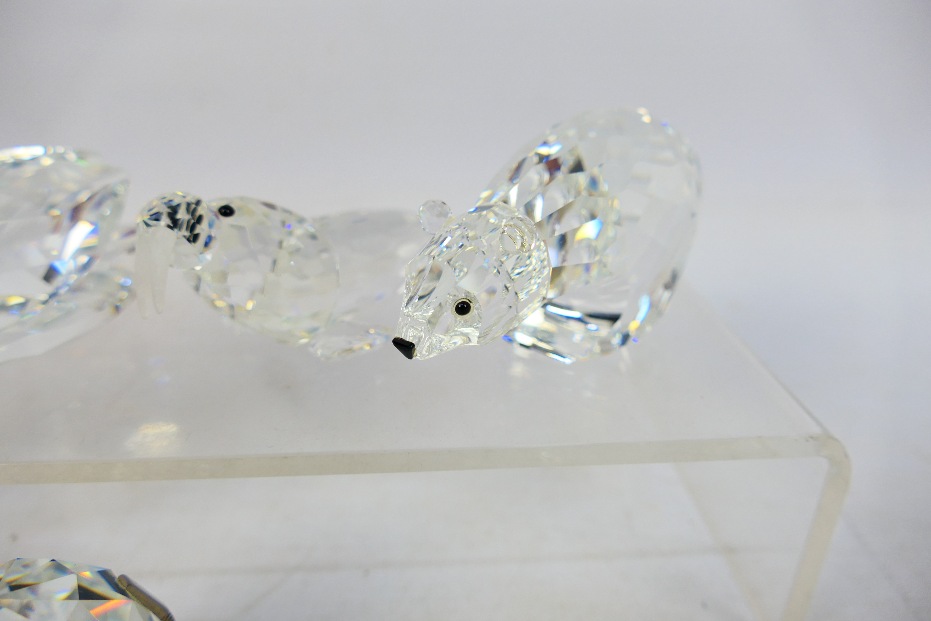 Swarovski - A collection of animal figures to include swan, elephant, walrus, owl and other. - Image 3 of 6