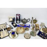 A collection of various plated ware, part boxed.