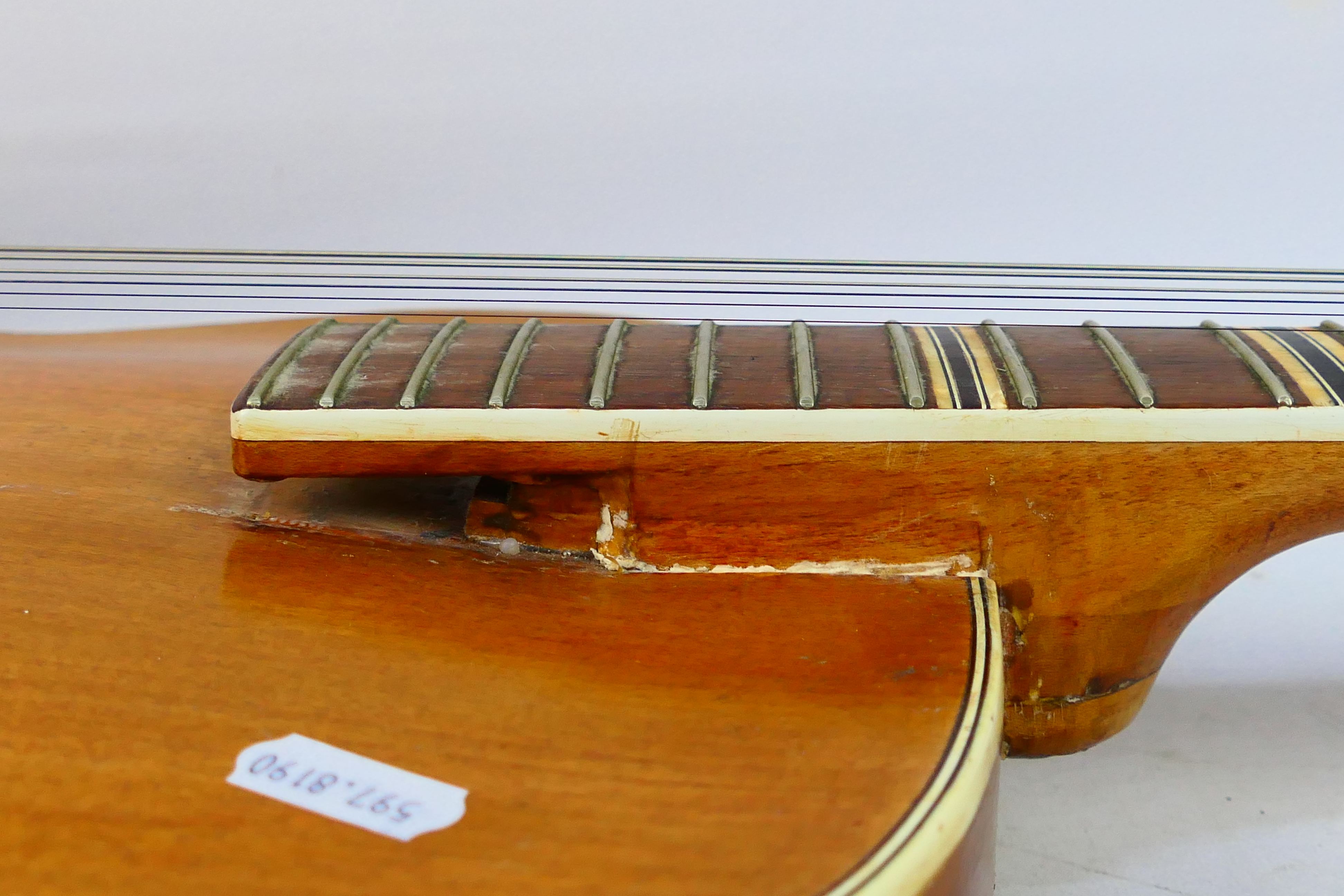 A vintage Hofner archtop Guitar, circa 1960s, with bound F holes, - Image 14 of 16