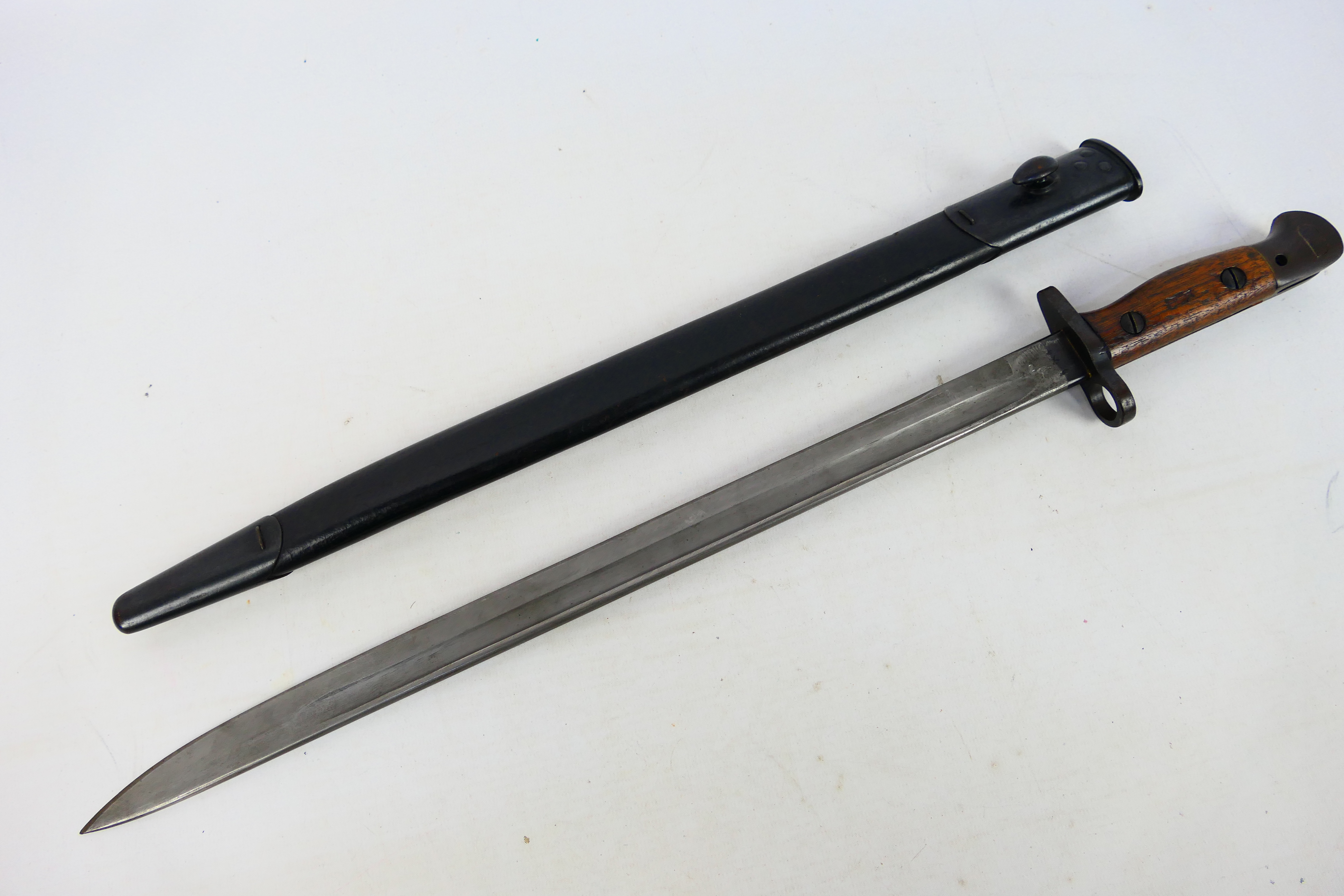 British military sword bayonet, pattern 1907, SMLE, marked Wilkinson 1907 to the ricasso,