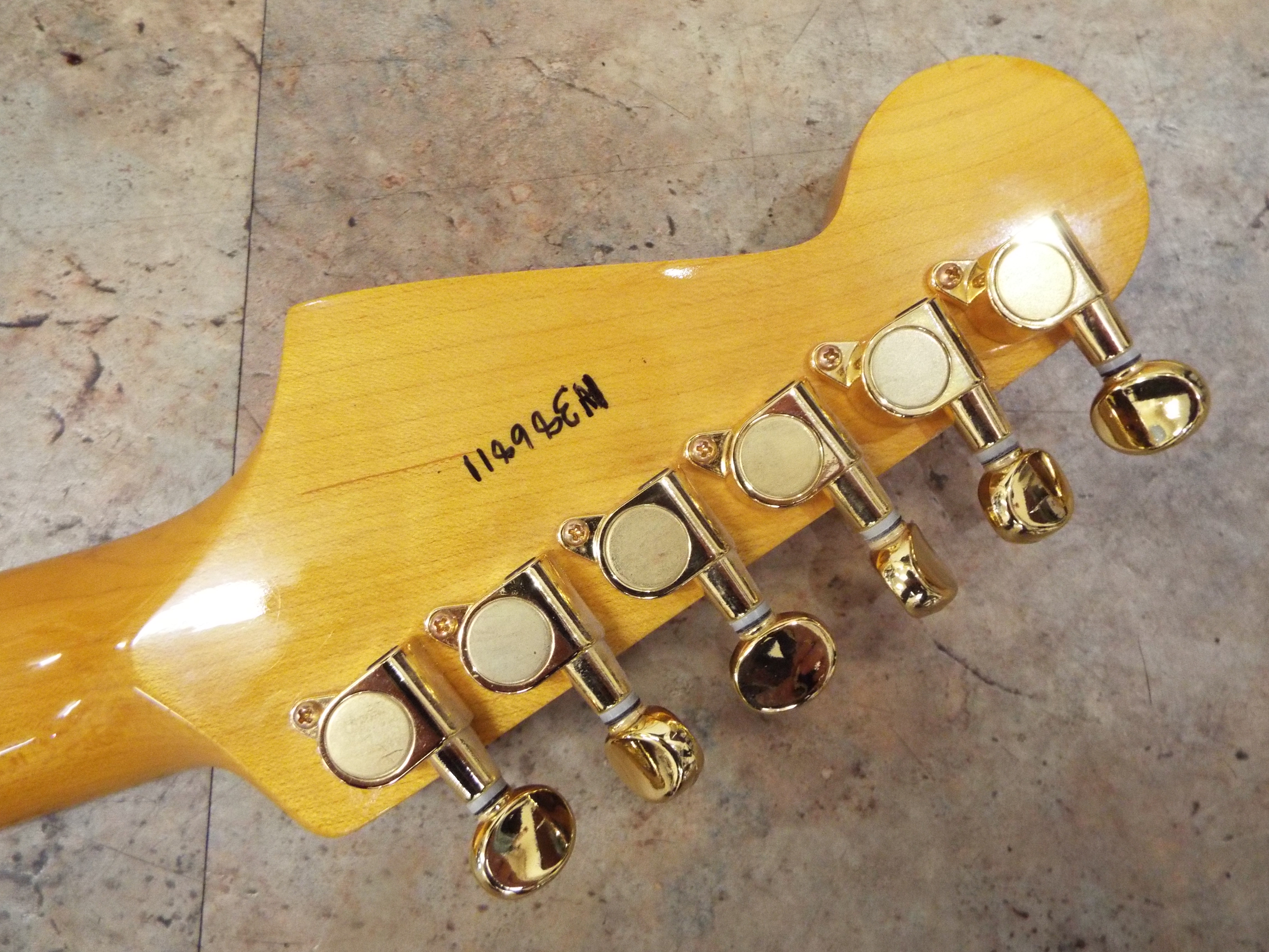 A Stratocaster shaped electric Guitar marked Fender with maple neck, - Image 7 of 8