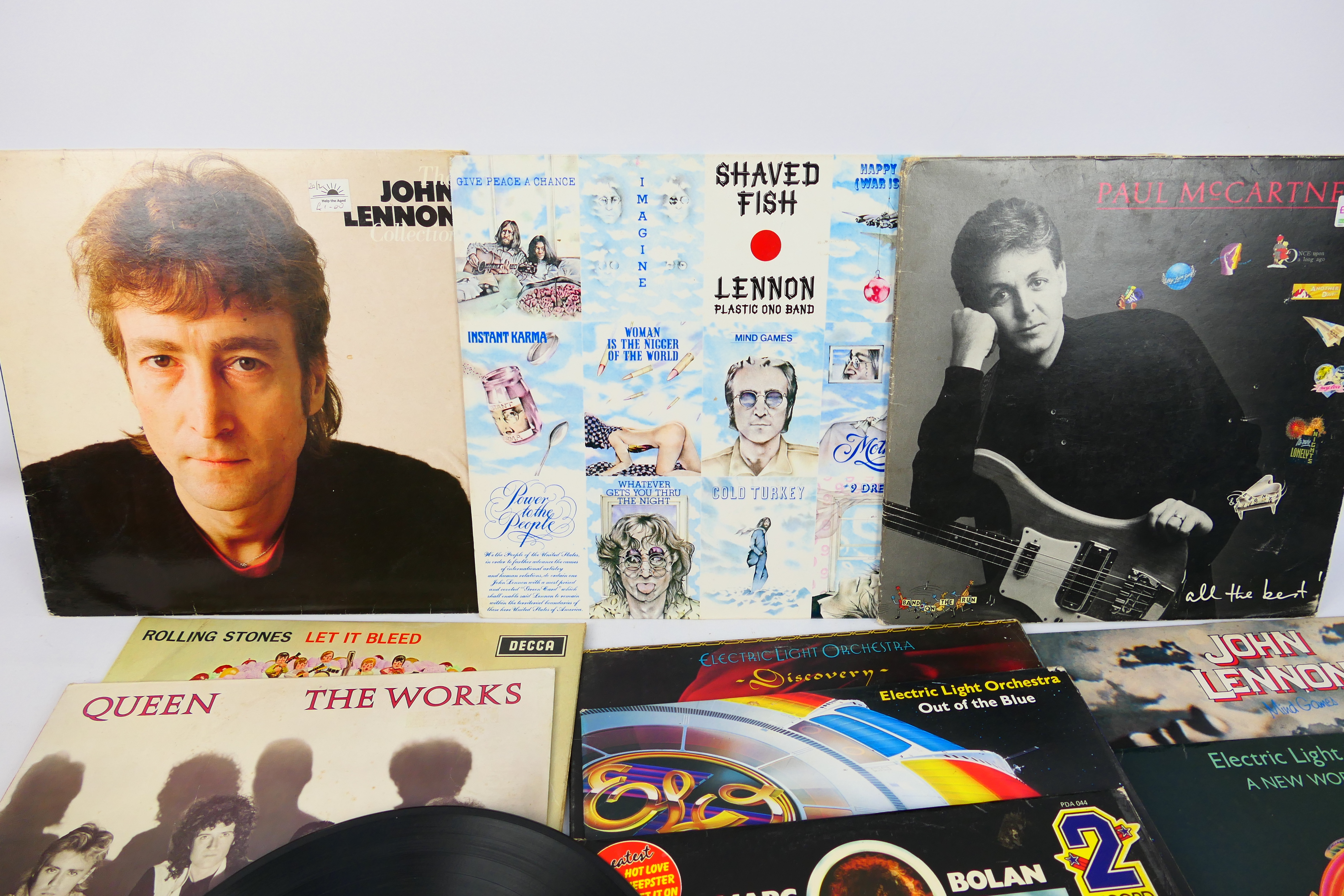 A collection of 12" vinyl records to include Rolling Stones, Queen, ELO, John Lennon, - Image 4 of 4