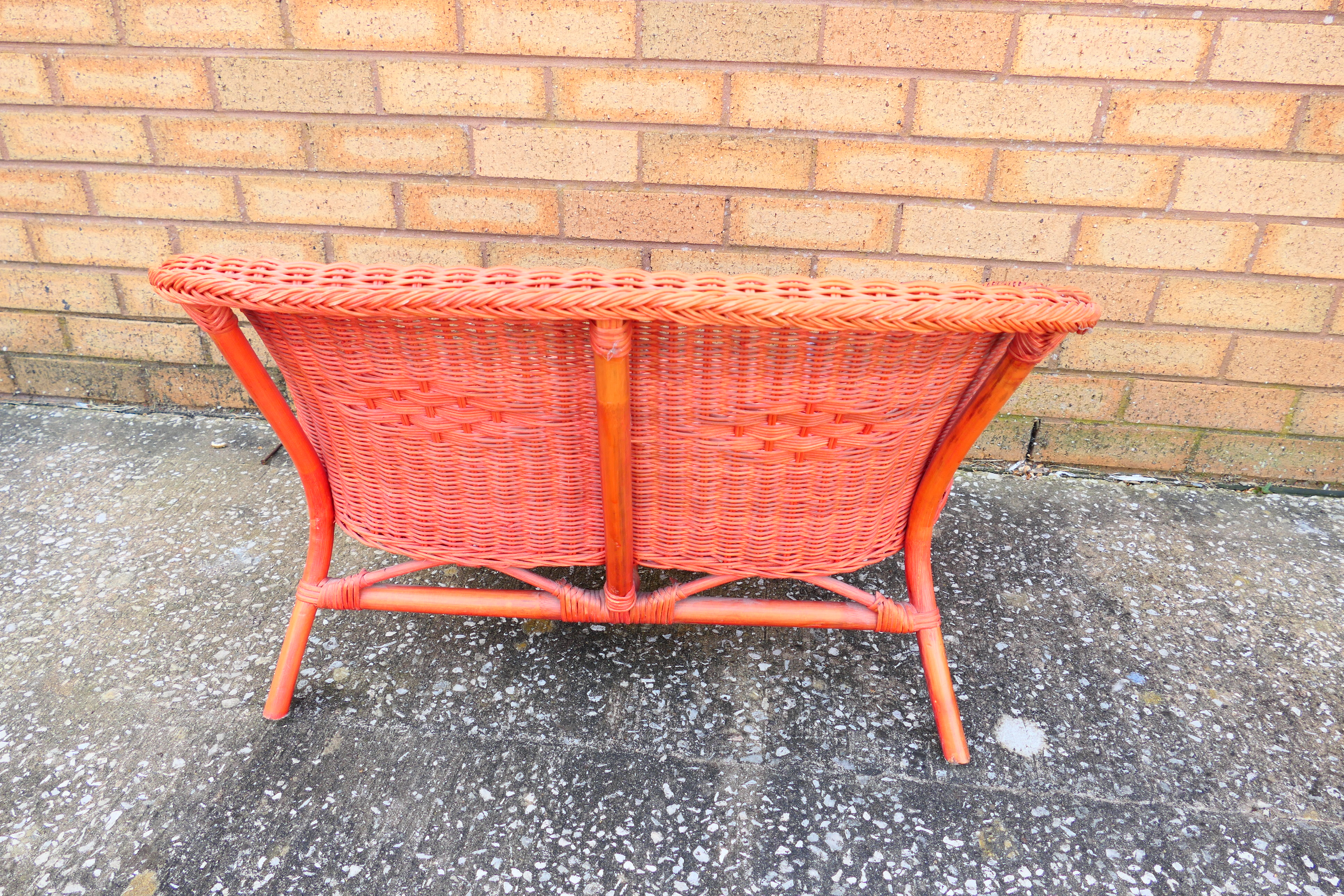 A vintage children's toy pram together with a vintage children's wicker settee. - Image 3 of 6