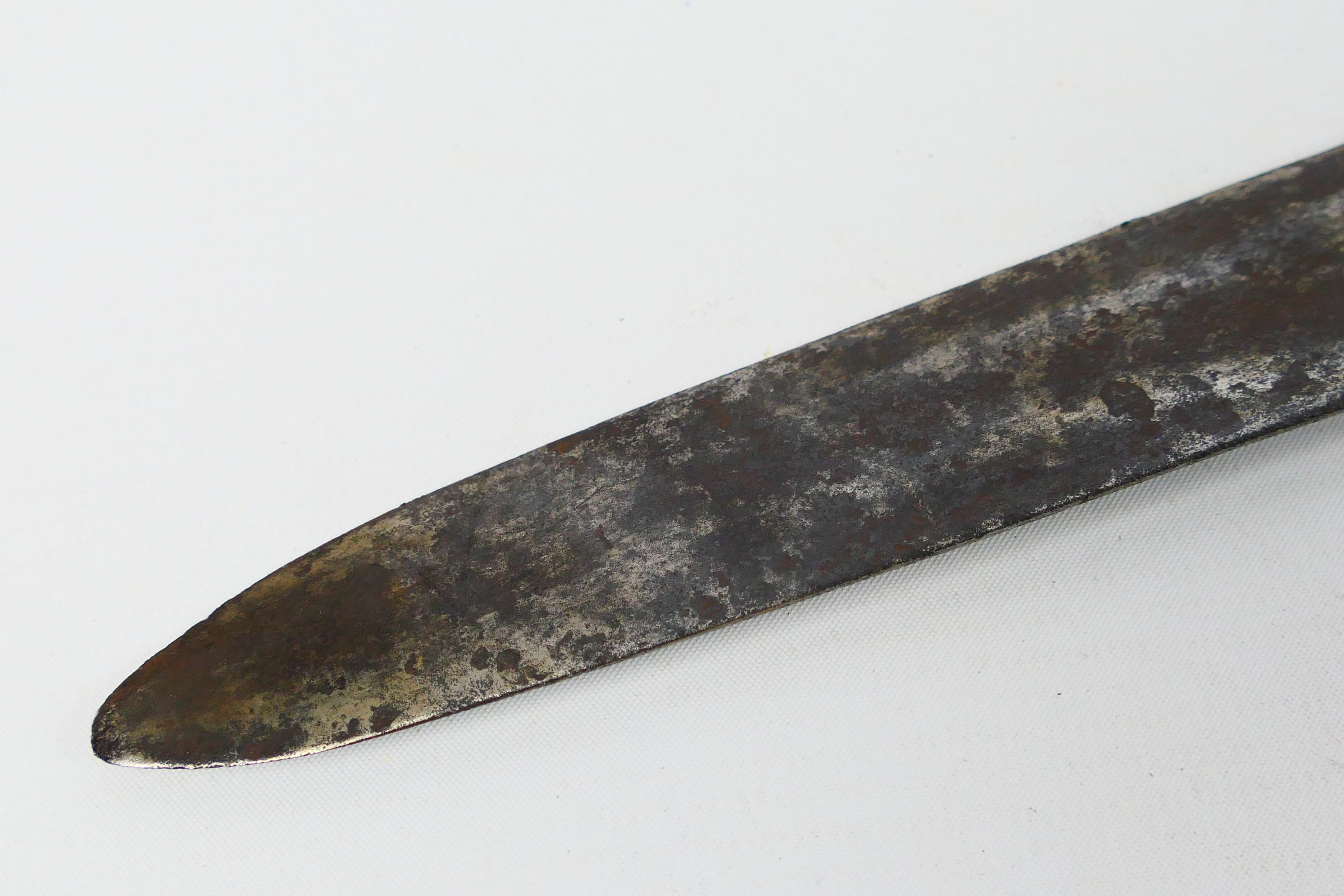 A late 18th or early 19th century North African Nimcha type sword, 93 cm (l) single edged blade, - Image 8 of 11