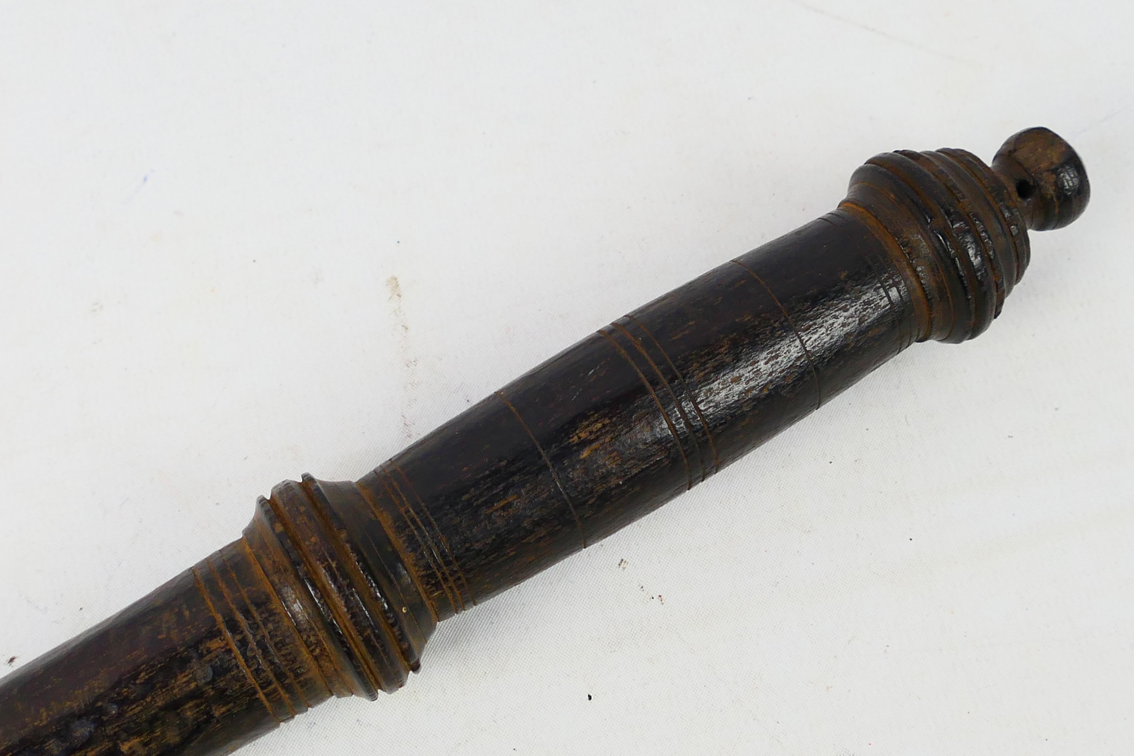 A 19th century turned wood truncheon, approximately 42 cm (l). - Image 2 of 9