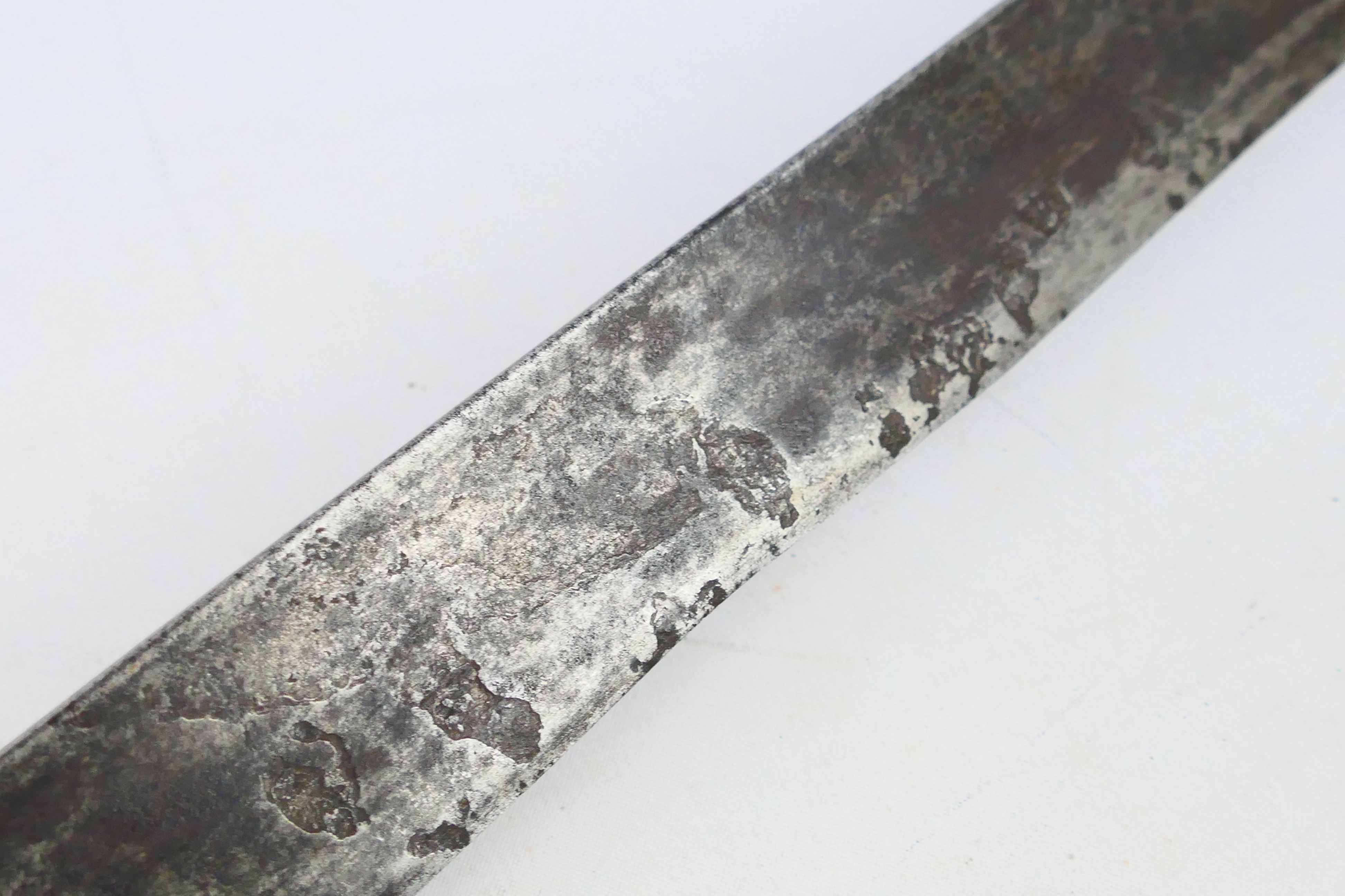 A late 18th or early 19th century North African Nimcha type sword, 93 cm (l) single edged blade, - Image 10 of 11