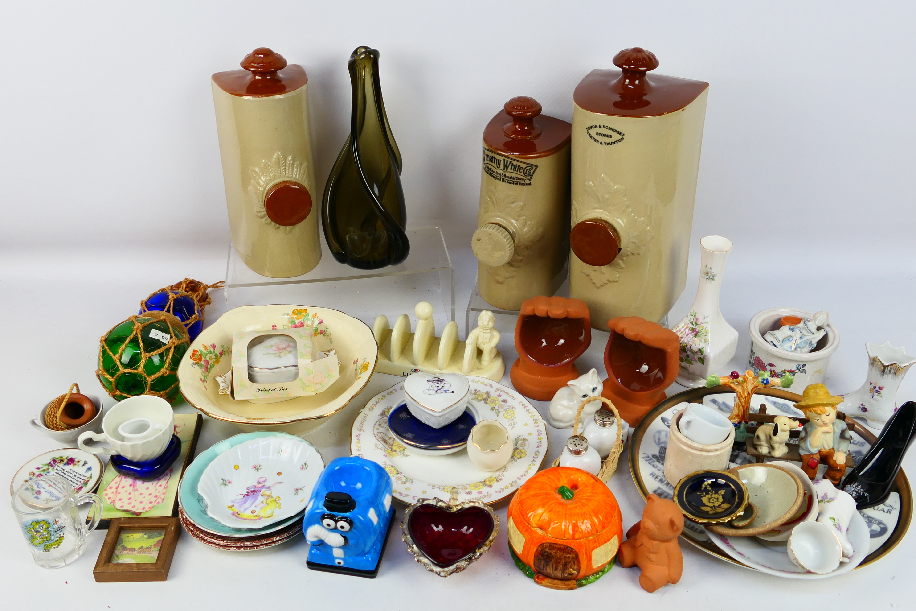 Mixed ceramics and glassware to include Beswick, studio pottery,