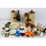 Mixed ceramics and glassware to include Beswick, studio pottery,