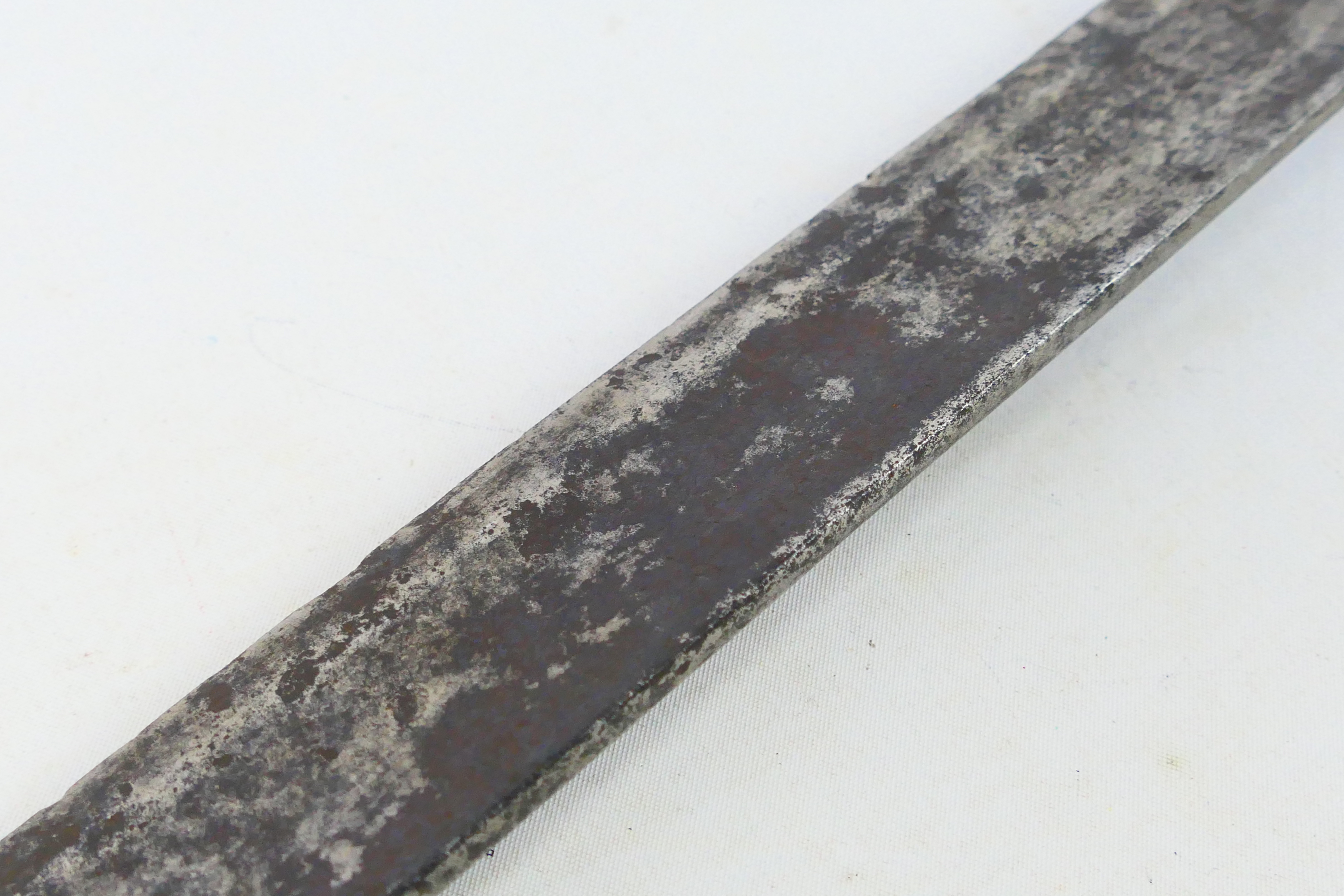 A late 18th or early 19th century North African Nimcha type sword, 93 cm (l) single edged blade, - Image 9 of 11