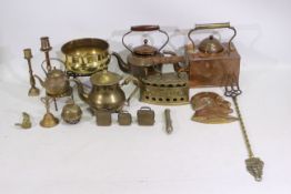 Copper and brassware. Lot includes items such as a brass Duke of Wellington plaque.