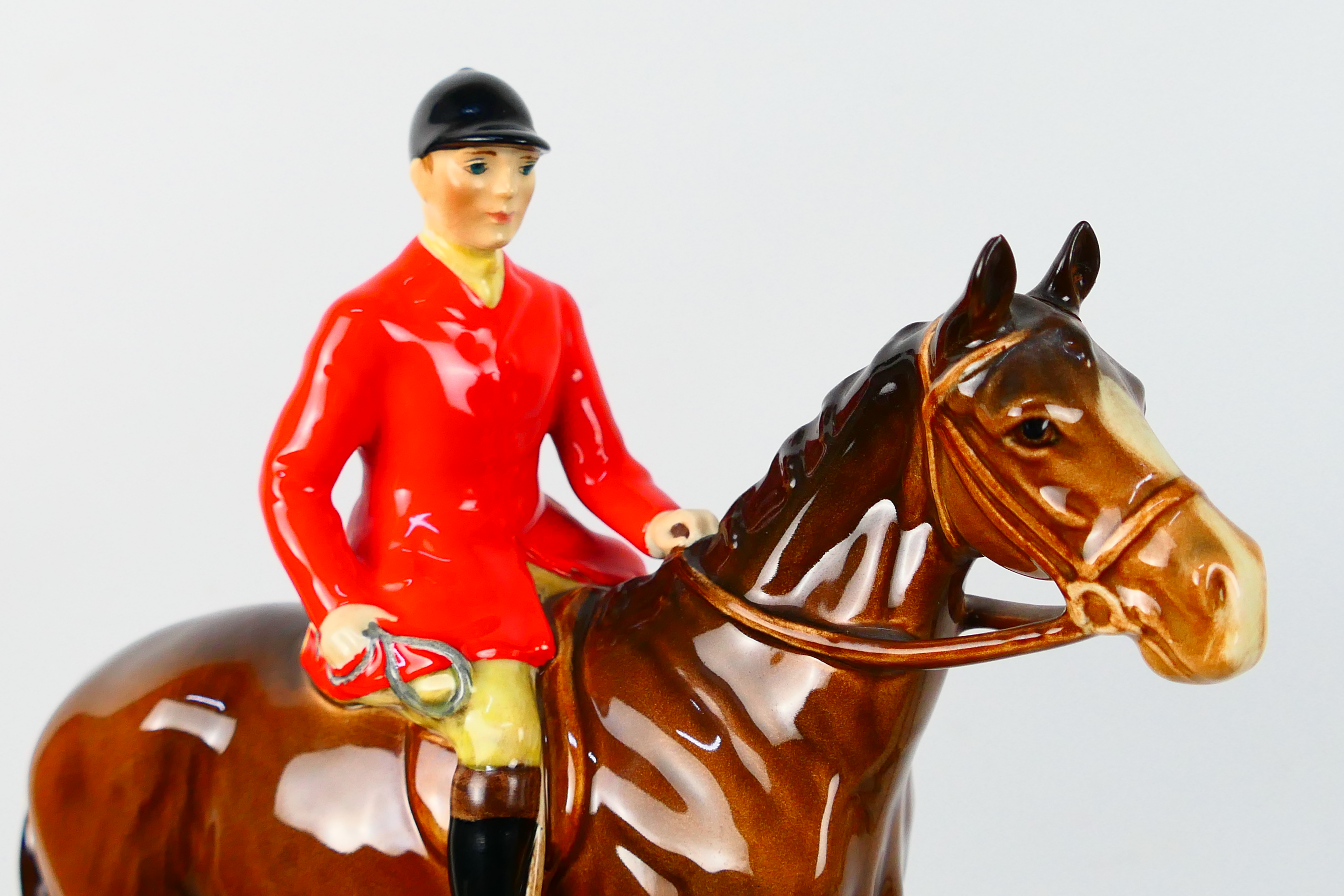 Four Beswick hunting figures comprising huntsman on brown horse and huntswoman on grey, - Image 10 of 10