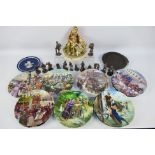 Lot to include fourteen Royal Hampshire Art Foundry pewter figures, ceramics comprising Wedgwood,