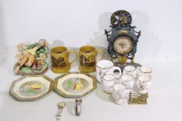 A lot to include ceramics, clock, watches, brass.