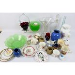 A mixed lot of ceramics and glassware to include Spode, Aynsley, Japanese and other.