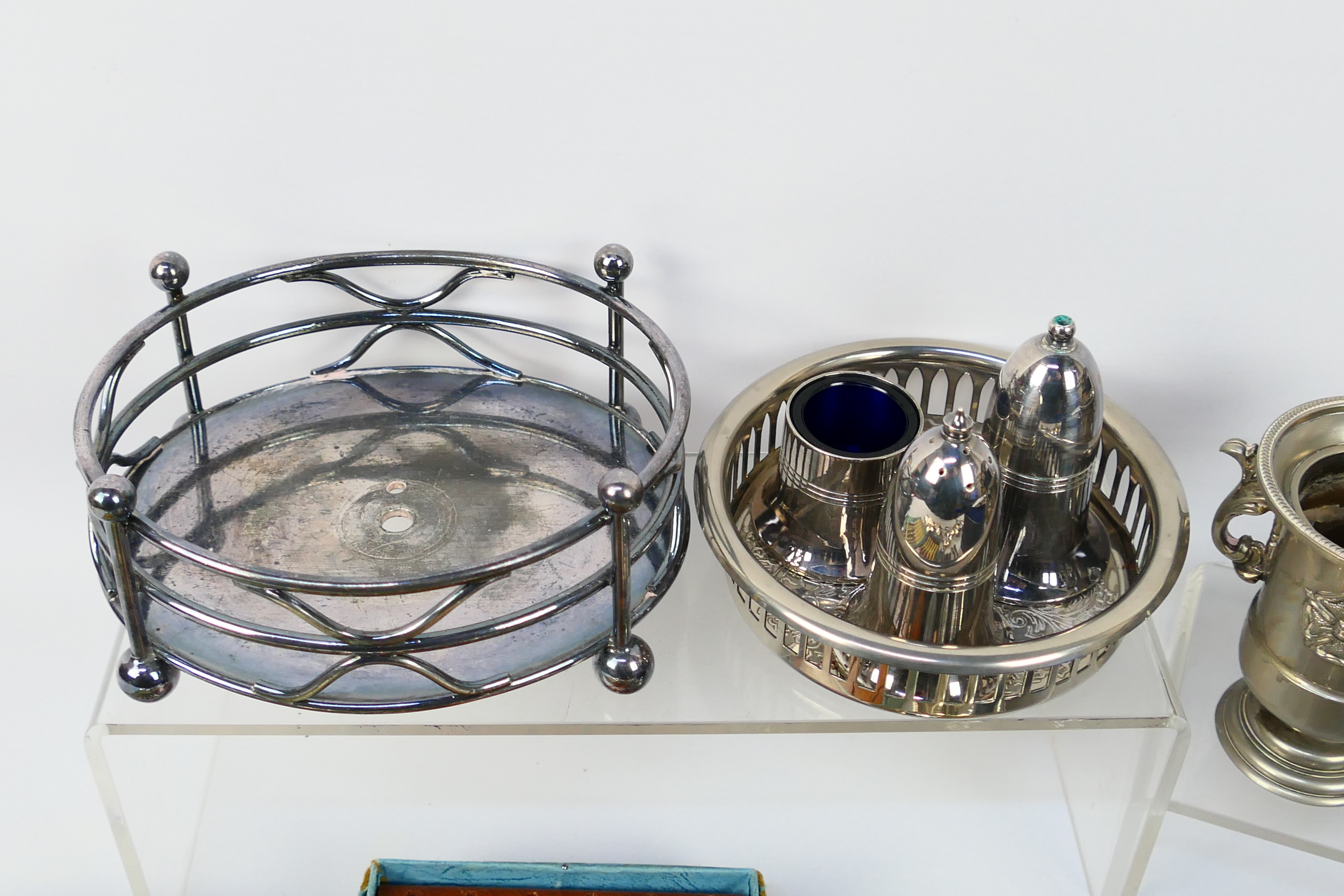 A collection of various plated ware, stainless and other including flatware. - Image 3 of 7