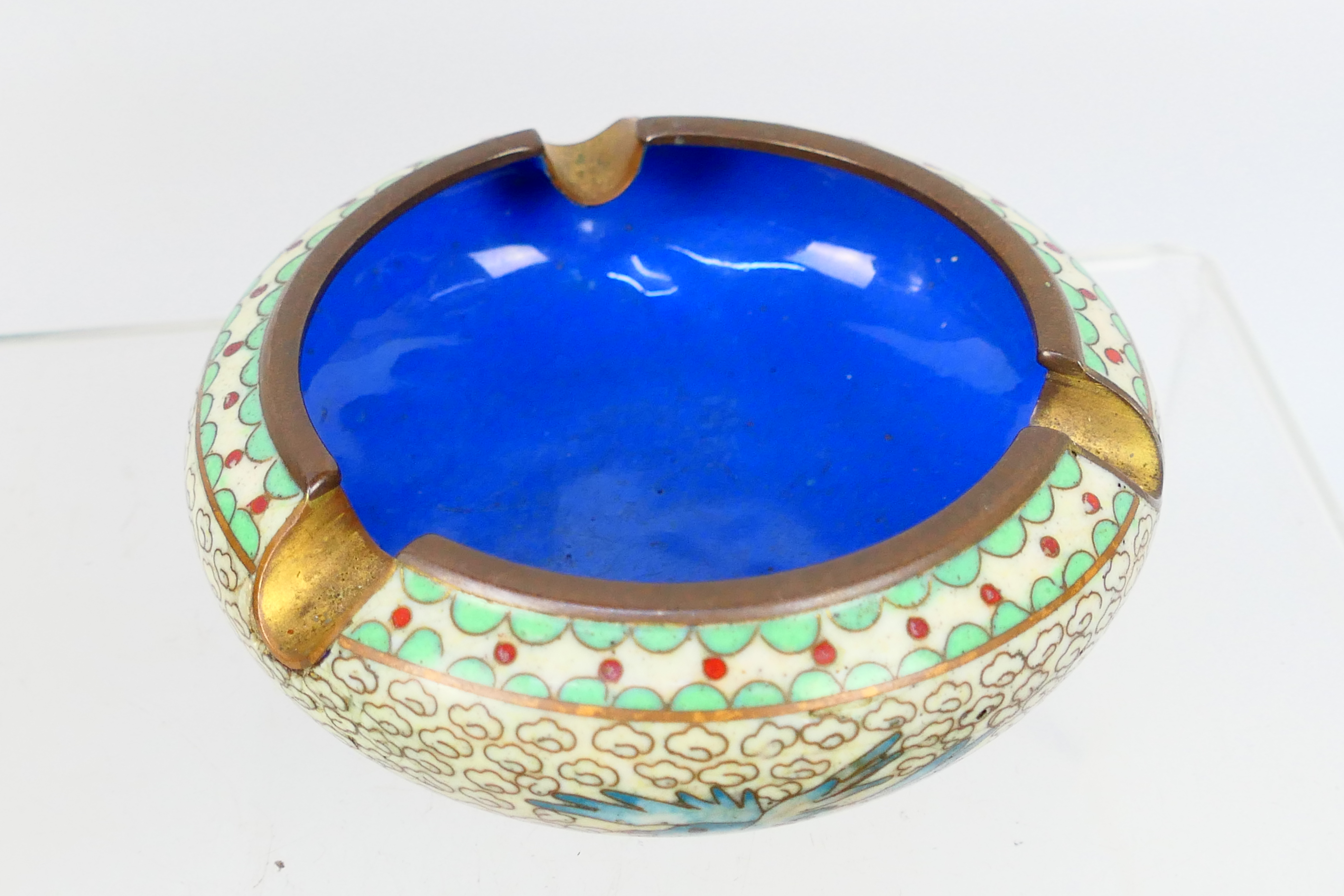 Lot to include a cloisonne ashtray, Asian metal bowl, - Image 5 of 10