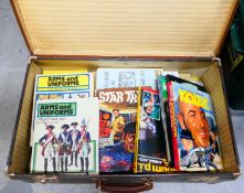 Lot comprising military related pictures, various annuals to include Star Trek, Dr Who, Magnum P.I.