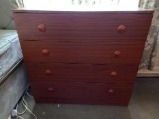 A chest of four drawers measuring approximately 86 cm x 90 cm x 45 cm.