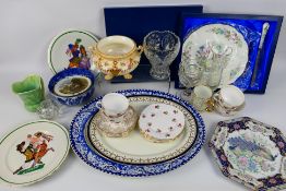 A collection of ceramics and glassware to include Colclough, Meakin, Shorter & Son, Aynsley,