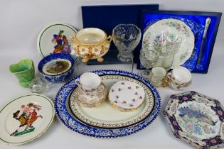 A collection of ceramics and glassware to include Colclough, Meakin, Shorter & Son, Aynsley,