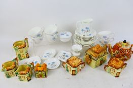 A quantity of Wedgwood Ice Rose tea wares, 26 pieces and a group of cottage ware pieces.