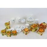 A quantity of Wedgwood Ice Rose tea wares, 26 pieces and a group of cottage ware pieces.