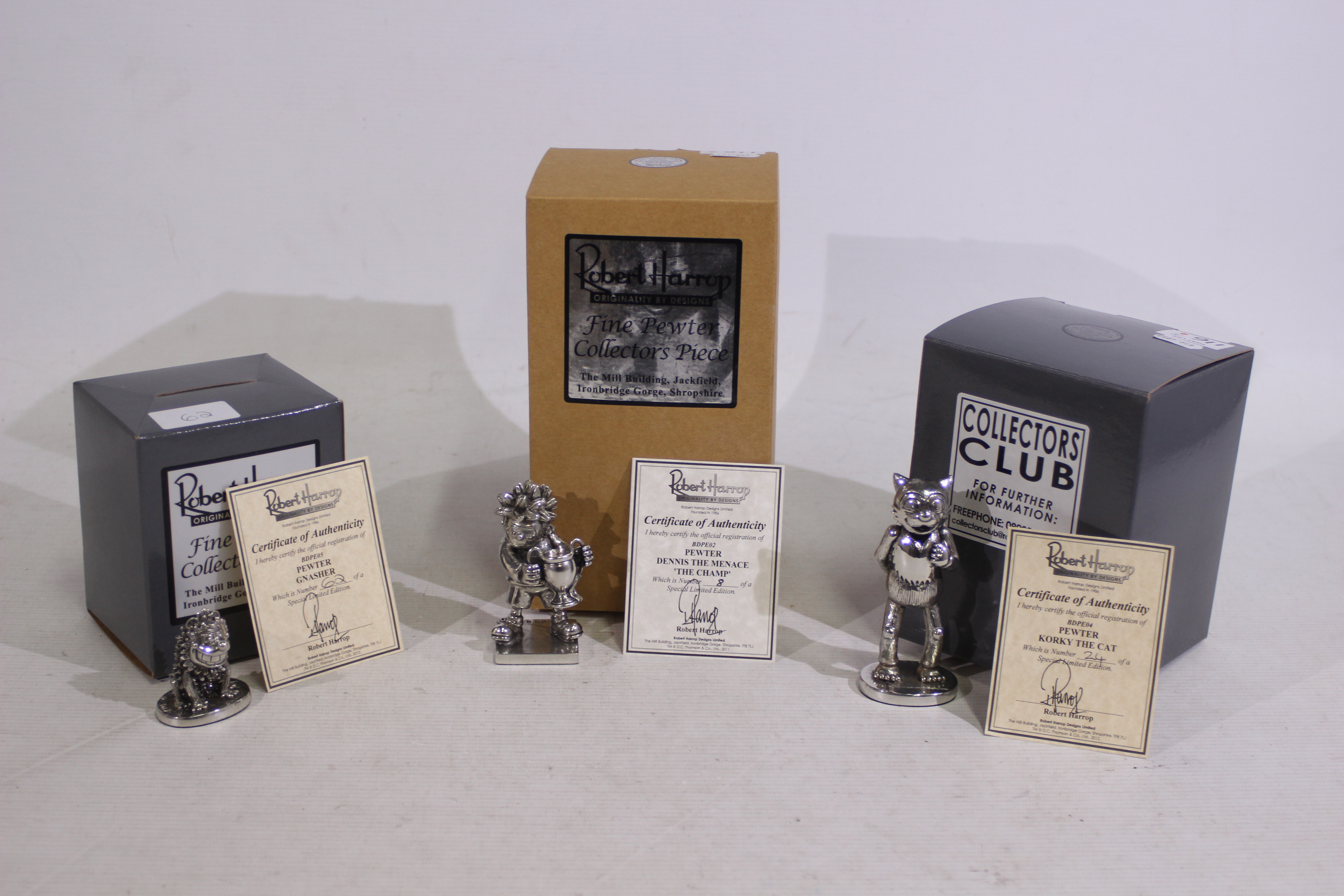 Robert Harrop - Fine Pewter - Beano - Dandy - A set of three Robert Harrop Fine Pewter Figurines