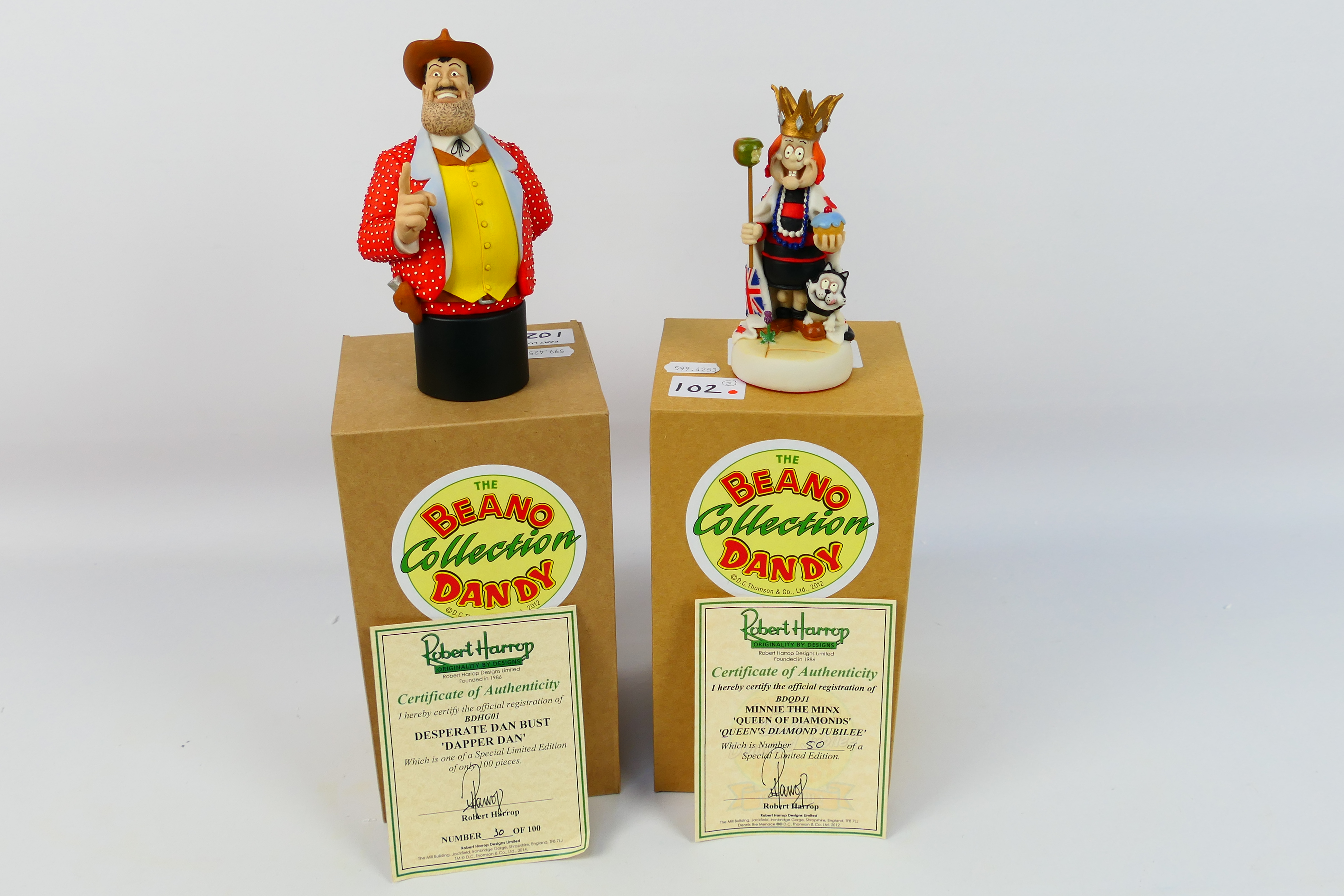 Robert Harrop - Beano - Dandy - A pair of Robert Harrop resin figurines from the Beano and Dandy