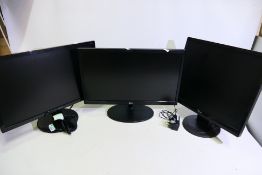 LG, Fujitsu, Acer - 3 x computer monitors - Lot to include an LG 22M38A. An Acer K222HQL.