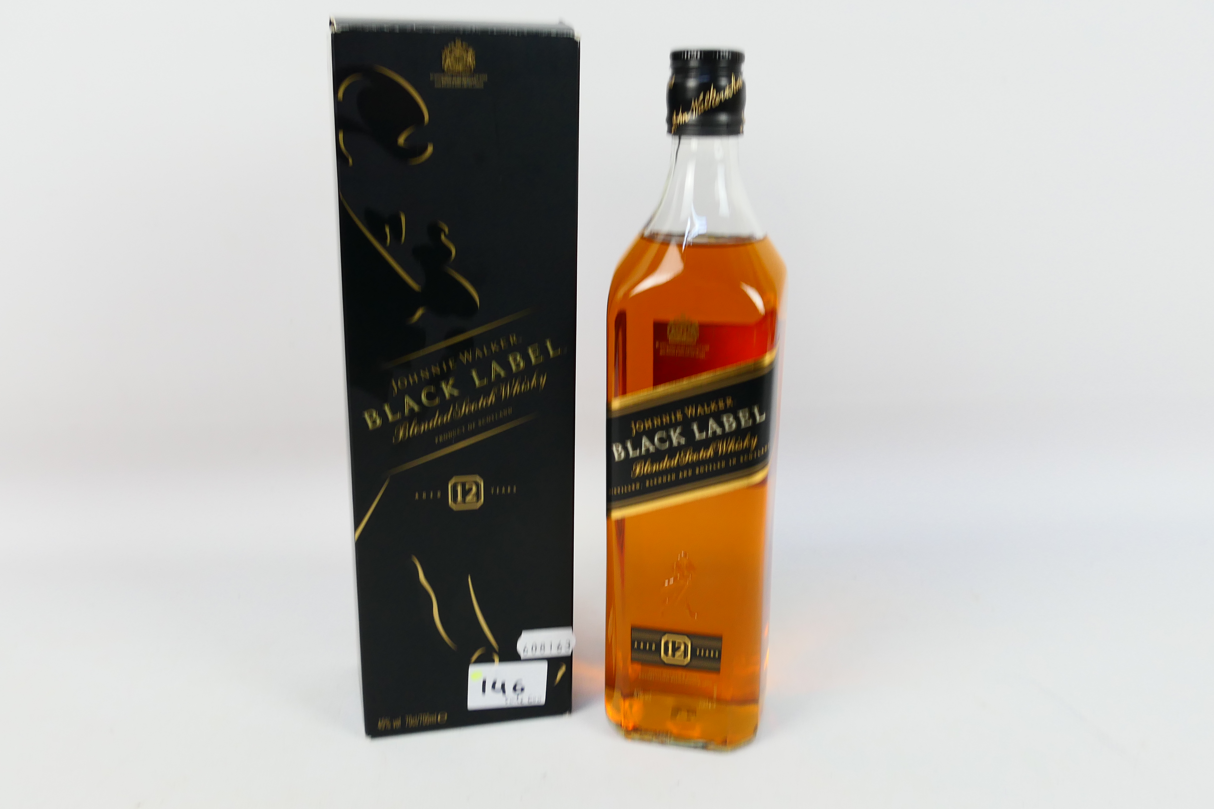 A boxed Johnnie Walker Black Label Blend