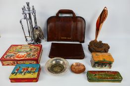 Lot includes metalware including a coppe