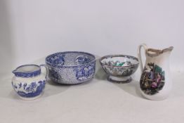 Pekin, Canton, W. Adams and Sons, Other - 4 x Asian ceramic pieces - Lot includes a Pekin bowl.