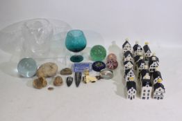 A mixed lot to include ammonite fossils,