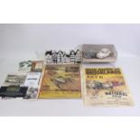 Lot to include a small collection of racing car advertisement posters and including Brooklands 5th
