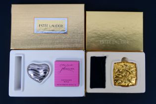 Estee Lauder - 2 x boxed Estee Lauder compacts - Lot includes a 'Live, Laugh,