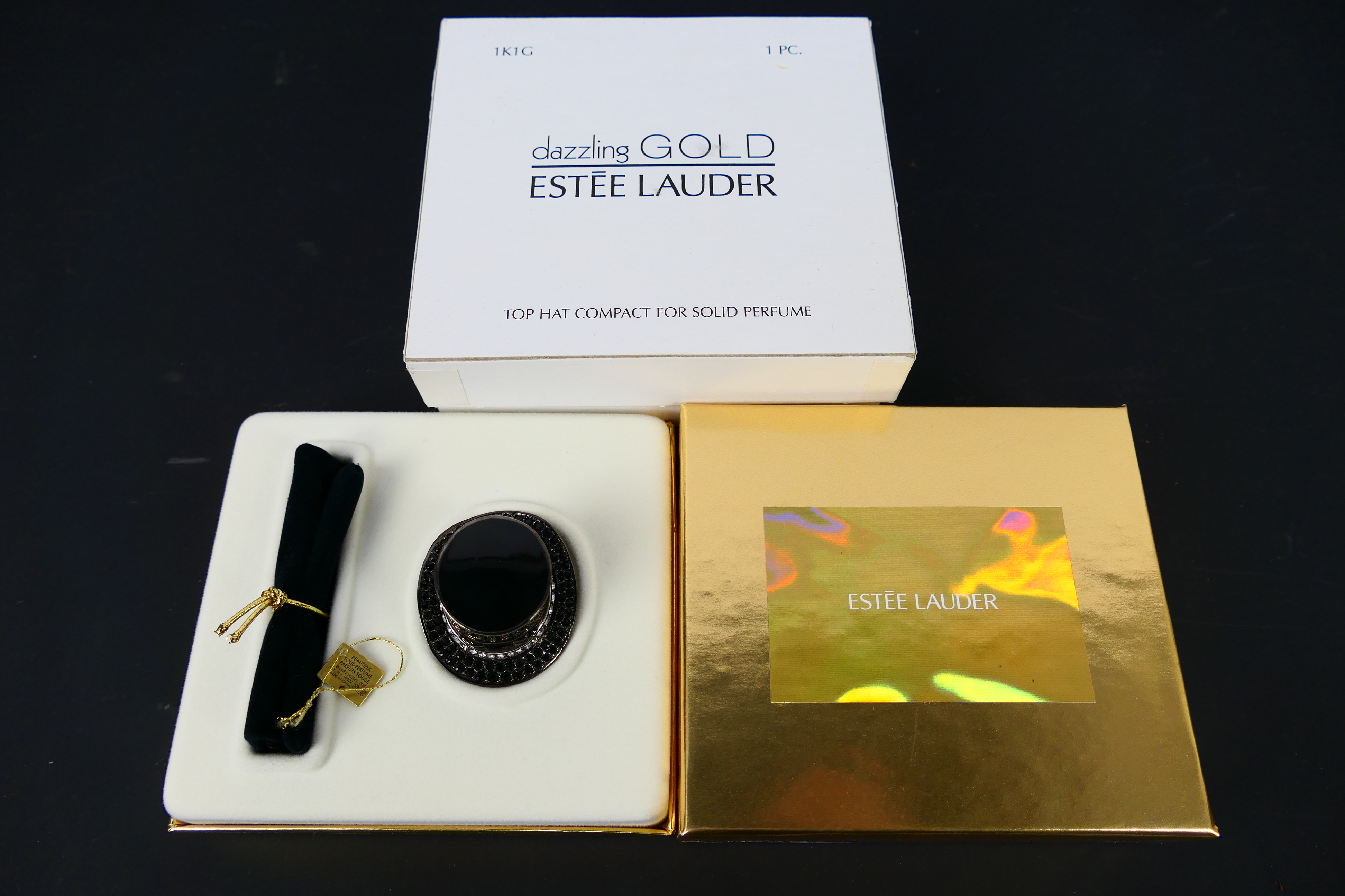 Estee Lauder - A boxed 2001 Estee Lauder Top Hat solid perfume compact. - Image 8 of 8