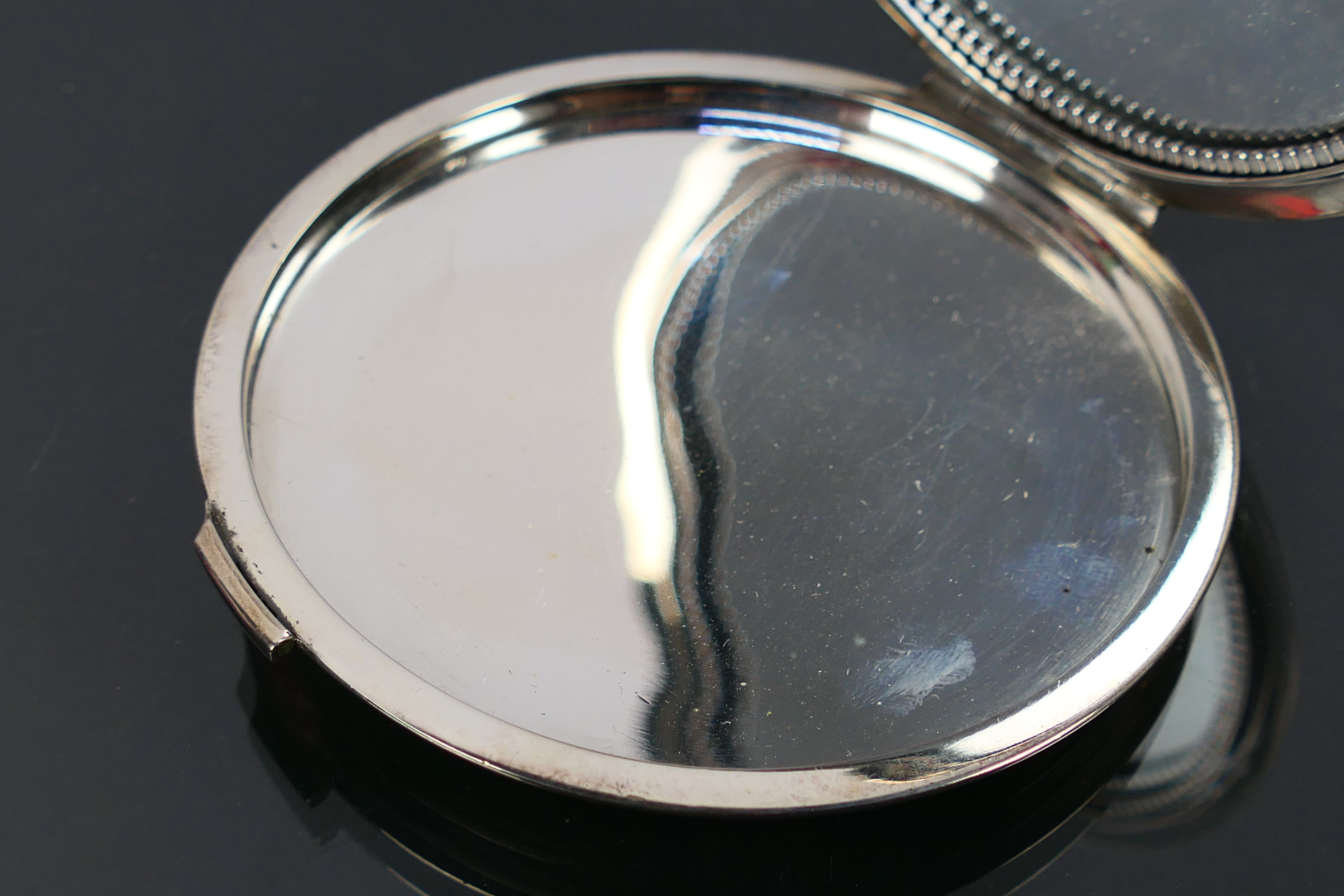 Georg Jensen - A circa 1945 Silver Compact with a bird of prey embossed design to the front of the - Image 7 of 7