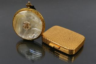 Estee Lauder - Revlon - A vintage Estee Lauder Honey Glow compact with a mother of pearl style