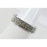 Swarovski - A boxed Swarovski #5017113 Vio rhodium plated ring.