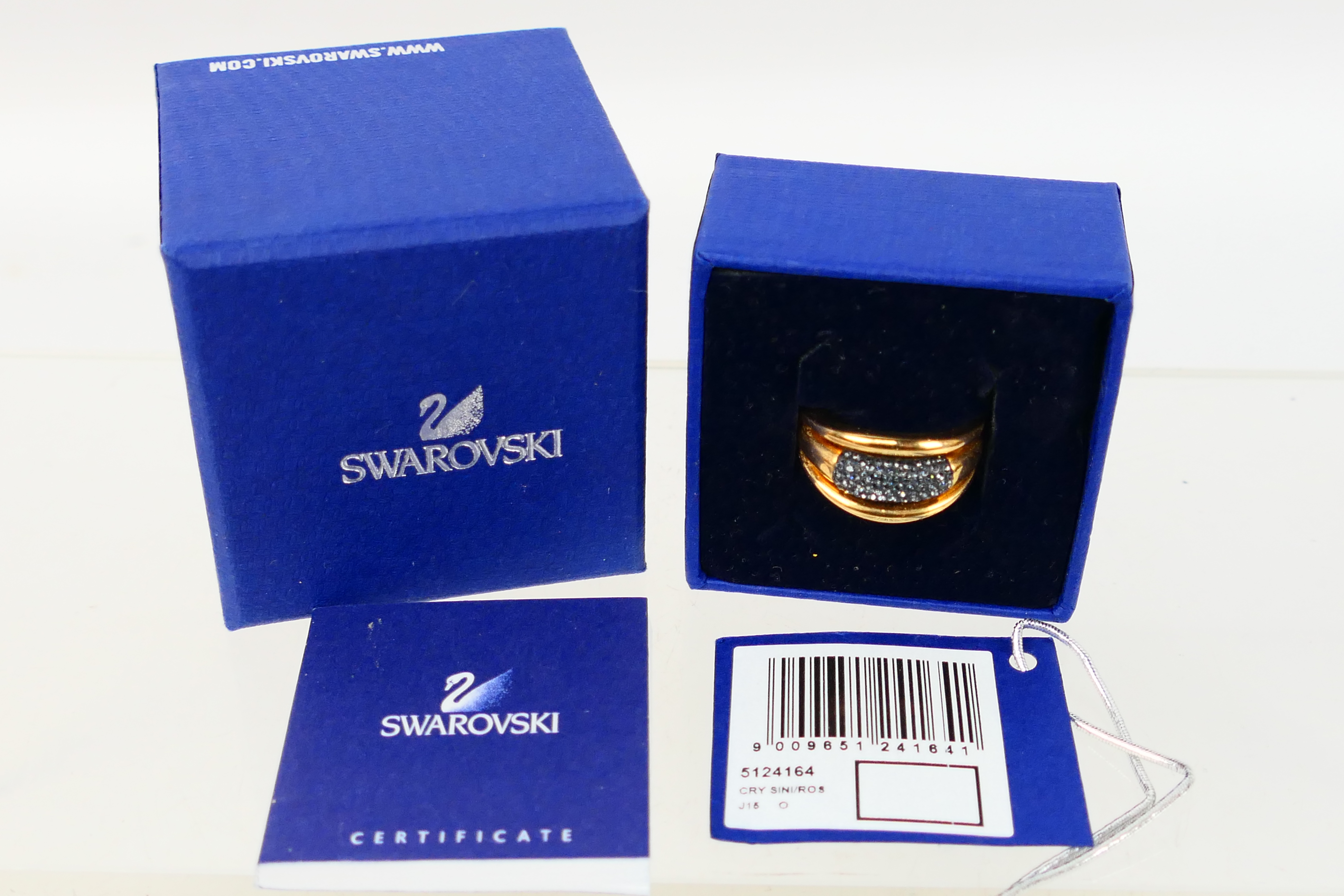 Swarovski - A boxed Swarovski #5124164 Cypress black rose gold plated ring. - Image 6 of 7