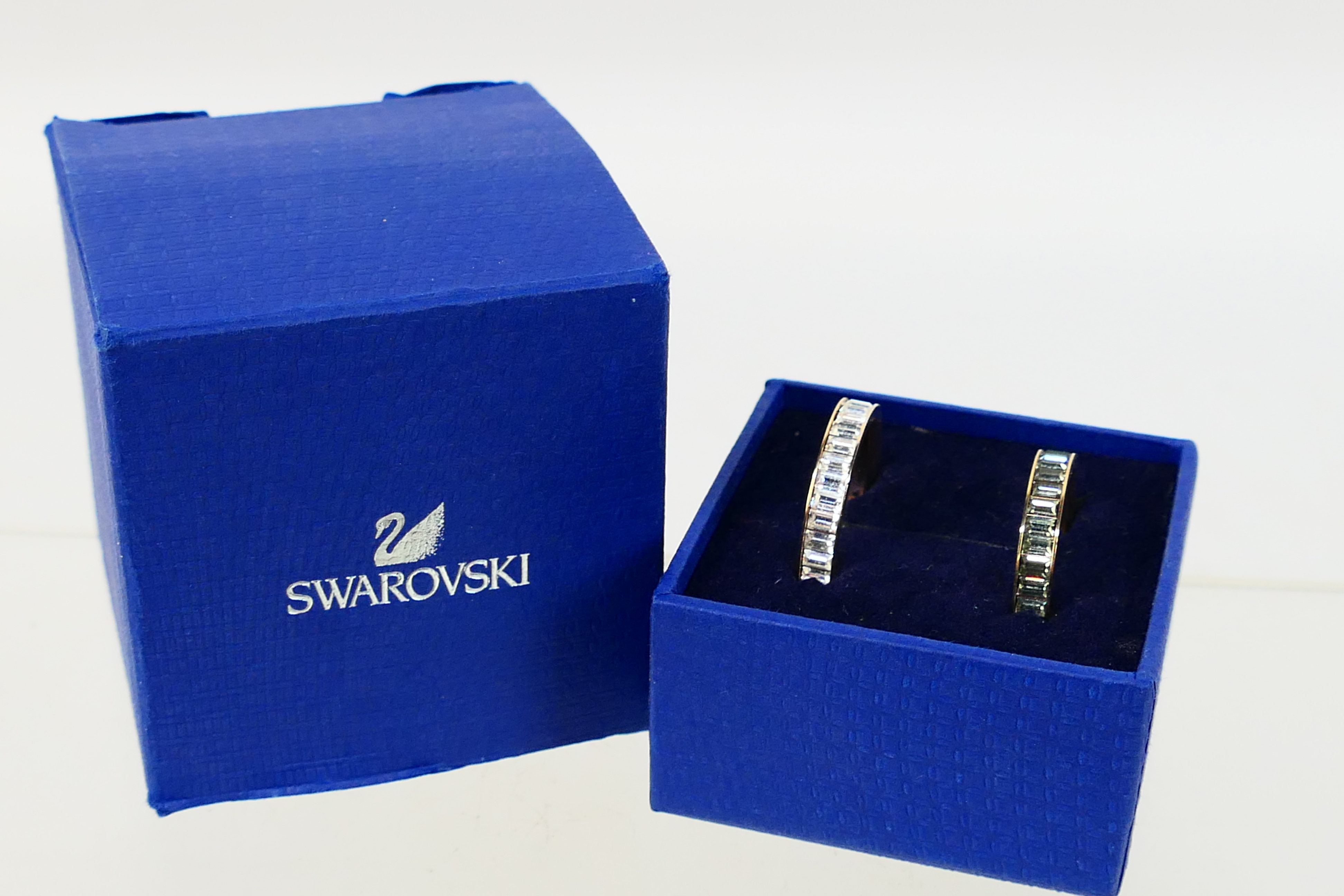 Swarovski - A boxed Swarovski #5017114 CRY/RHS twin band ring set. Ring size 58. - Image 7 of 8