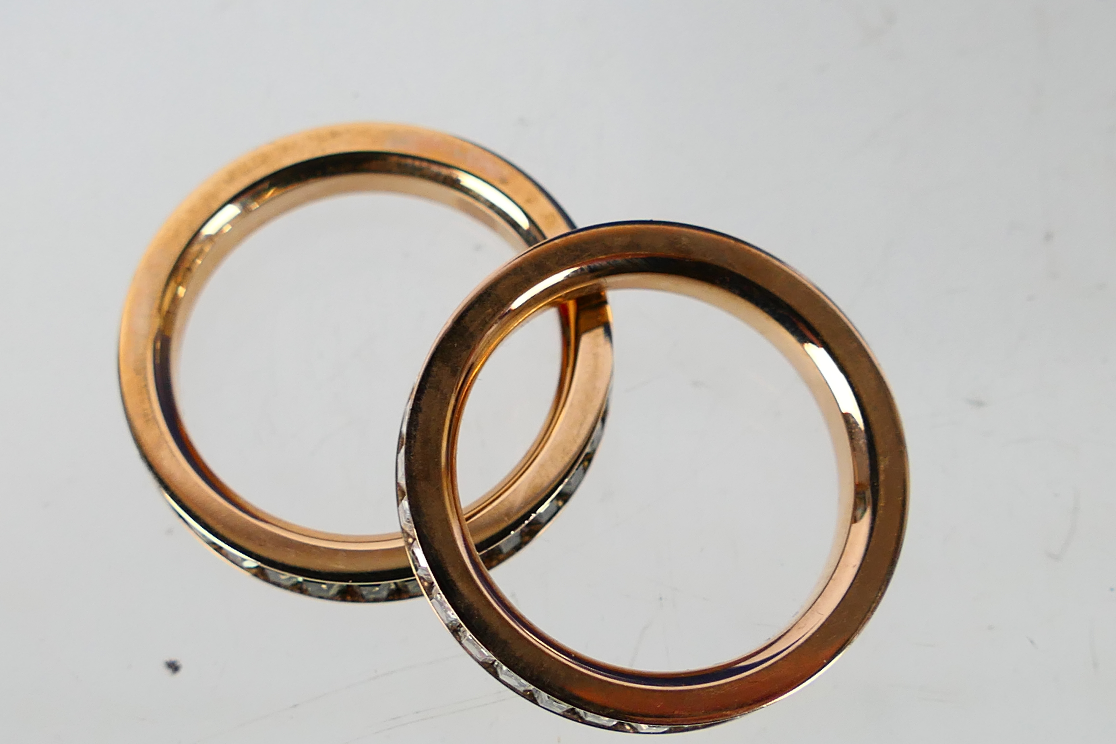 Swarovski - A boxed Swarovski #5017114 CRY/RHS twin band ring set. Ring size 58. - Image 6 of 8